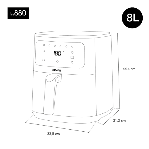 Fritadeira Fry880 H.koenig, 8l, 1700w