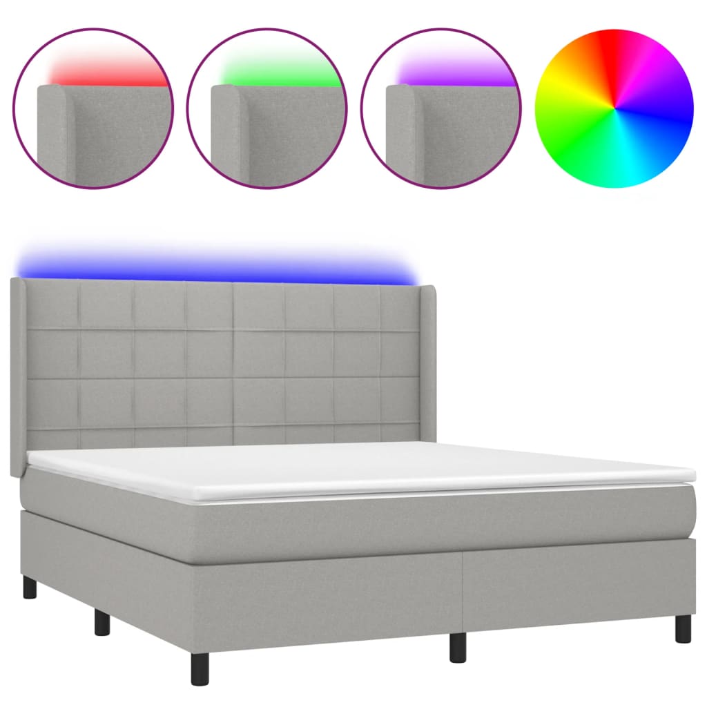 Cama box spring 160x200 Gris
