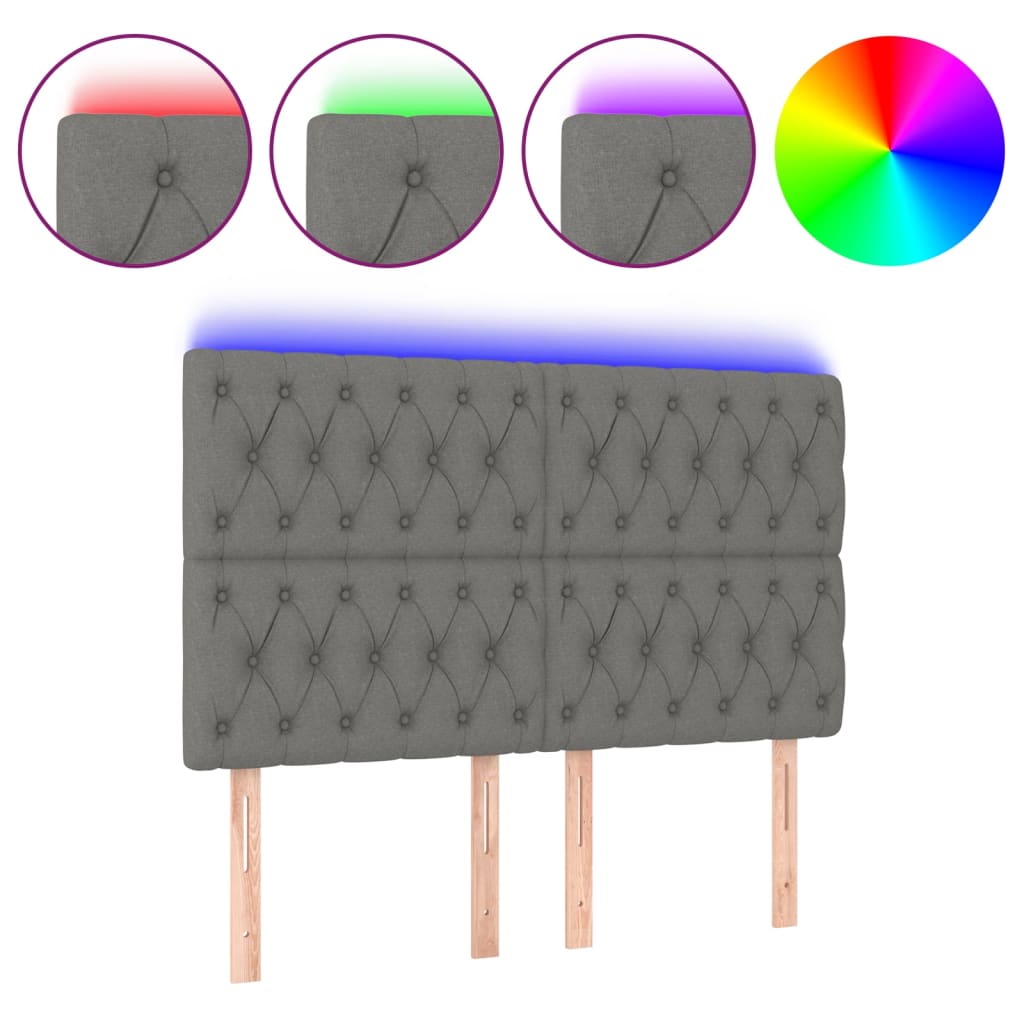 Cabecero Con Led 144 Gris Oscuro