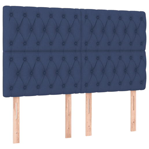 vidaXL Cabeceira de cama c luzes LED tecido 160x7x118128 cm azul vidaXL Cabeceira de cama c luzes LED tecido 160x7x118128 cm azul