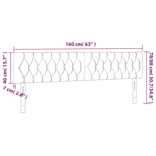 vidaXL Cabeceira de cama c luzes LED tecido 160x7x7888 cm azul