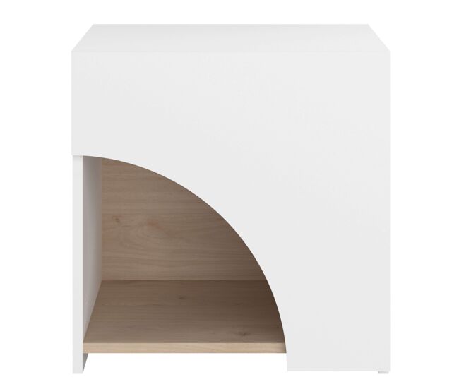 Mesita de Noche Dormitorio Principal Arabia Color Blanco Mate 48x47x34 cm