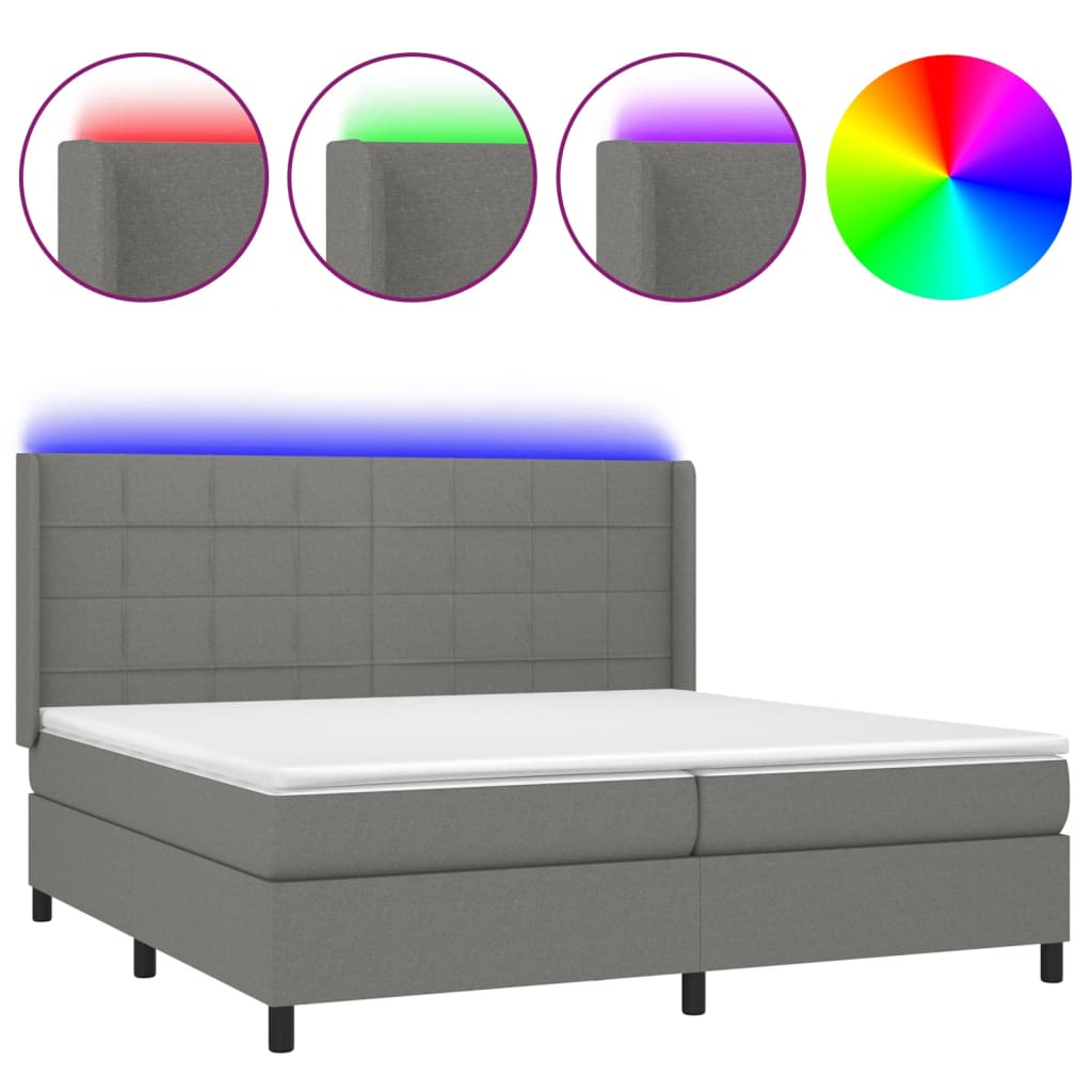 Cama box spring 200x200 Gris Oscuro