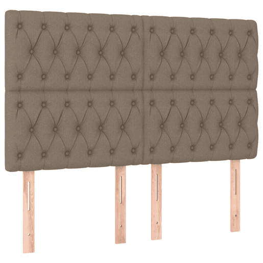vidaXL Cabeceira cama c LED tecido 160x7x118128cm cinza-acastanhado