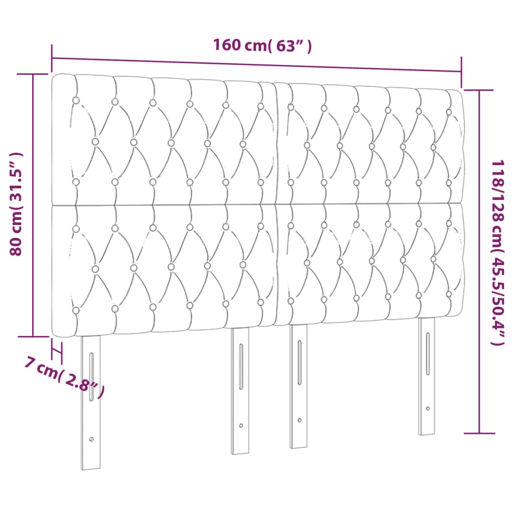 vidaXL Cabeceira cama c LED tecido 160x7x118128cm cinza-acastanhado