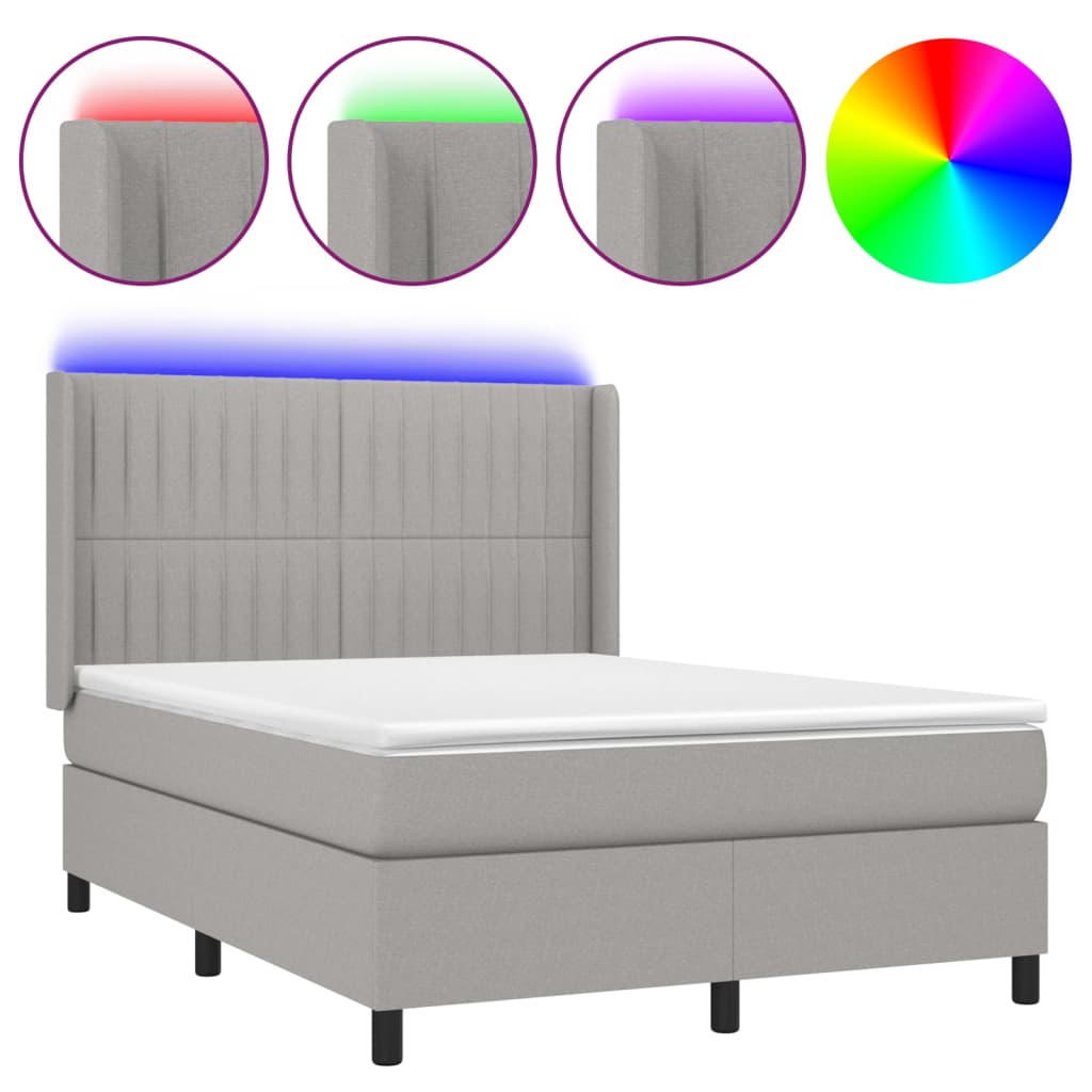 Cama box spring 140x190 Gris