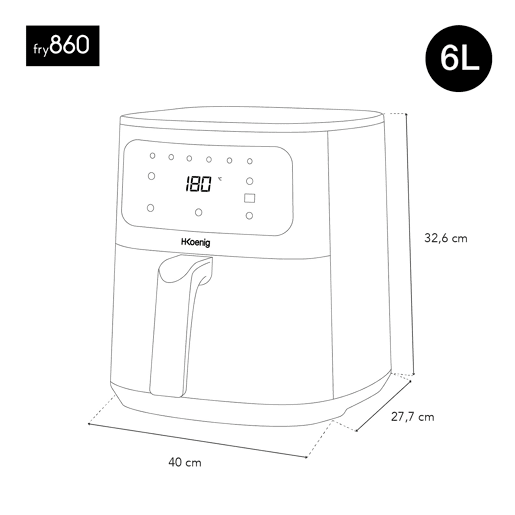 Fritadeira Fry860 H.koenig, 6l, 1500w