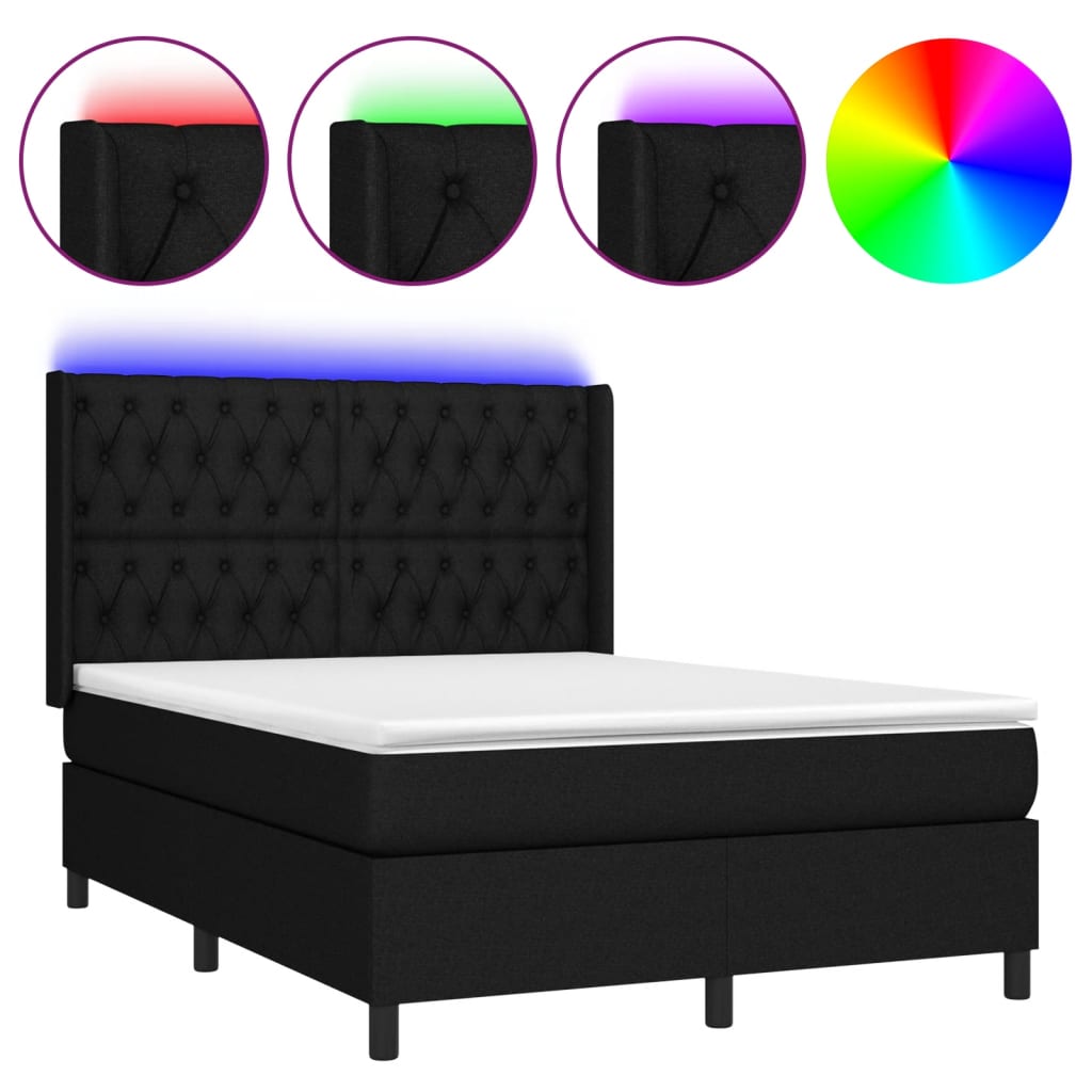 Cama box spring 140x200 Negro
