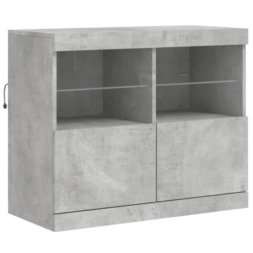 vidaXL Aparador com luzes LED 81x37x67 cm cinzento cimento vidaXL Aparador com luzes LED 81x37x67 cm cinzento cimento