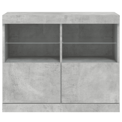 vidaXL Aparador com luzes LED 81x37x67 cm cinzento cimento vidaXL Aparador com luzes LED 81x37x67 cm cinzento cimento