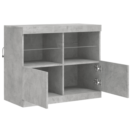 vidaXL Aparador com luzes LED 81x37x67 cm cinzento cimento vidaXL Aparador com luzes LED 81x37x67 cm cinzento cimento
