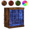 vidaXL Aparador com luzes LED 60,5x37x67 cm carvalho fumado