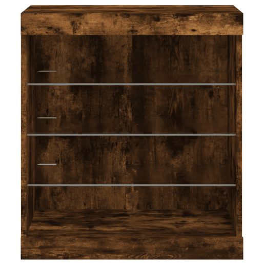 vidaXL Aparador com luzes LED 60,5x37x67 cm carvalho fumado vidaXL Aparador com luzes LED 60,5x37x67 cm carvalho fumado