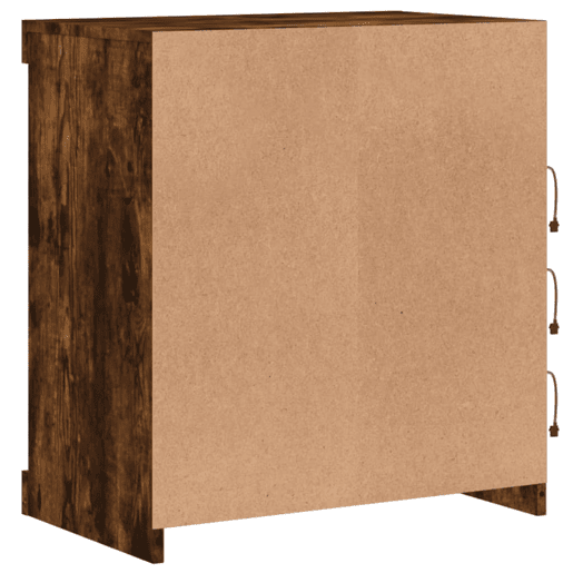 vidaXL Aparador com luzes LED 60,5x37x67 cm carvalho fumado vidaXL Aparador com luzes LED 60,5x37x67 cm carvalho fumado
