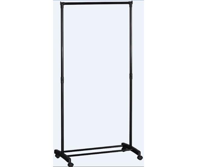 Dupi burro ropa easy con ruedas y estante, frenos, armario abierto, organizador zapatos, vestidor, burros percheros (negro, 74,5 x 41,5 x 157)