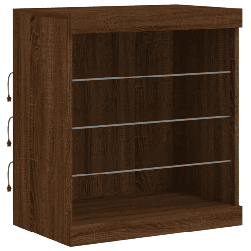 vidaXL Aparador com luzes LED 60,5x37x67 cm carvalho castanho vidaXL Aparador com luzes LED 60,5x37x67 cm carvalho castanho