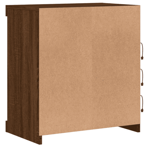 vidaXL Aparador com luzes LED 60,5x37x67 cm carvalho castanho vidaXL Aparador com luzes LED 60,5x37x67 cm carvalho castanho