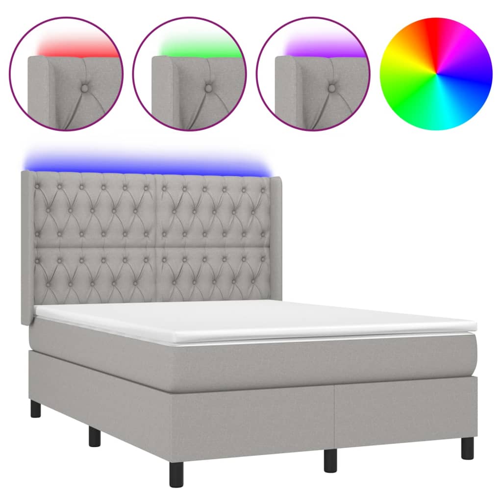 Cama box spring 140x200 Gris