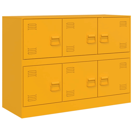 vidaXL Aparador 99x39x73 cm aço amarelo mostarda