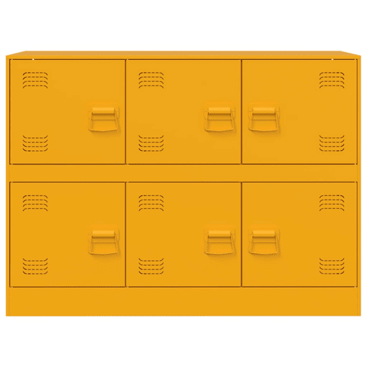 vidaXL Aparador 99x39x73 cm aço amarelo mostarda