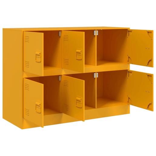vidaXL Aparador 99x39x73 cm aço amarelo mostarda