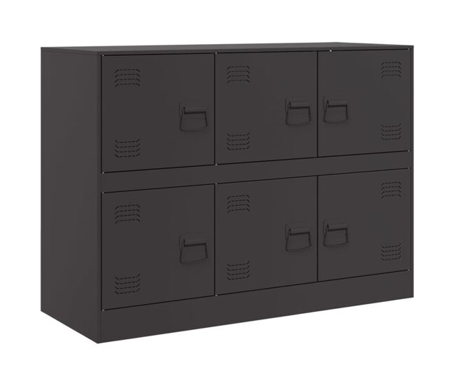 Vidaxl aparador de acero negro 99x39x73 cm