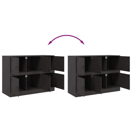 vidaXL Aparador 99x39x73 cm aço preto
