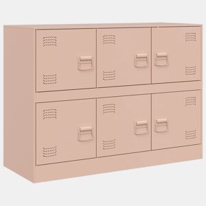 vidaXL Aparador 99x39x73 cm aço rosa