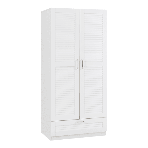 Roupeiro Finning 1 bengaleiro 4 compartimentos 1 gaveta 176x80x52 cm - Branco en.casa
