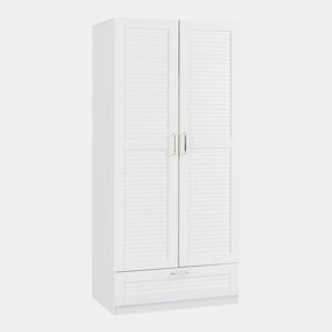 Roupeiro Finning 1 bengaleiro 4 compartimentos 1 gaveta 176x80x52 cm - Branco en.casa