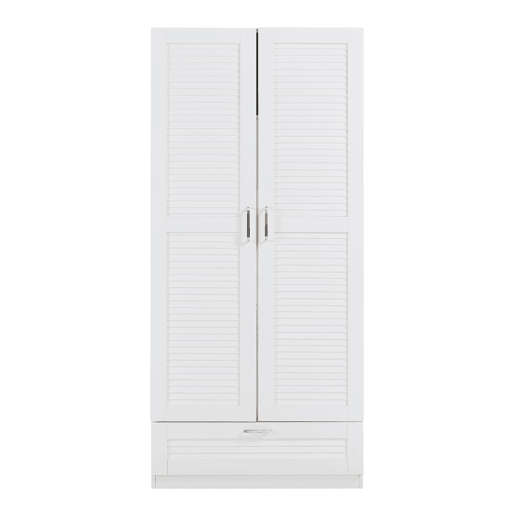 Roupeiro Finning 1 bengaleiro 4 compartimentos 1 gaveta 176x80x52 cm - Branco en.casa