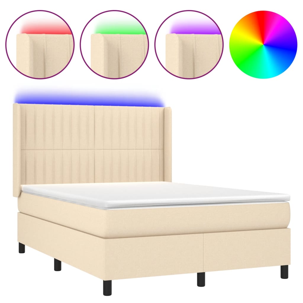 Cama box spring 140x190 Crema