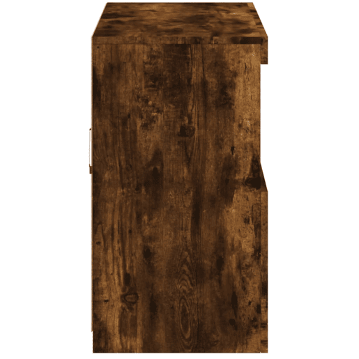 vidaXL Aparador com luzes LED 81x37x67 cm carvalho fumado