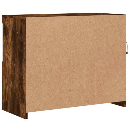 vidaXL Aparador com luzes LED 81x37x67 cm carvalho fumado
