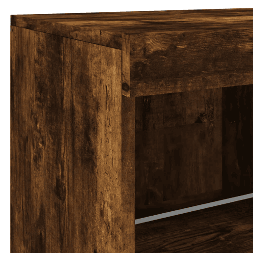 vidaXL Aparador com luzes LED 81x37x67 cm carvalho fumado