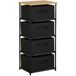 DUPI Cajonera EASY, Metal y PVC, 4 Cajones DUPI Cajonera EASY, Metal y PVC, 4 Cajones Negro/ Madera