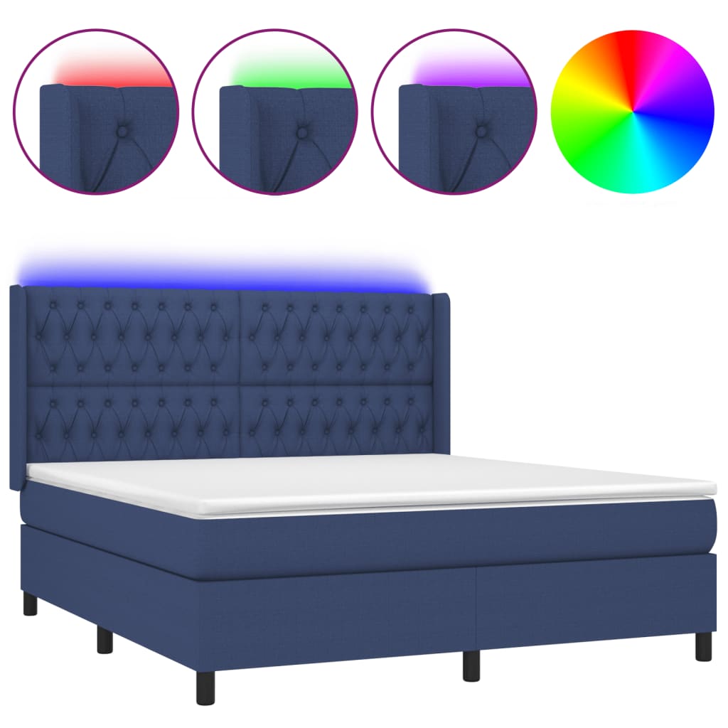 Cama box spring 180x200 Azul