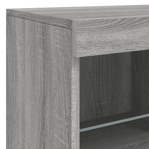 vidaXL Aparador com luzes LED 81x37x67 cm cinzento sonoma