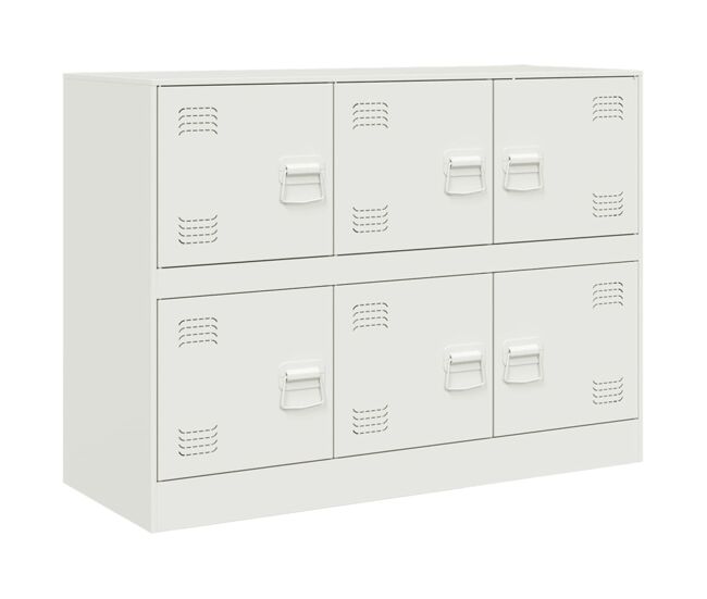 Vidaxl aparador de acero blanco 99x39x73 cm