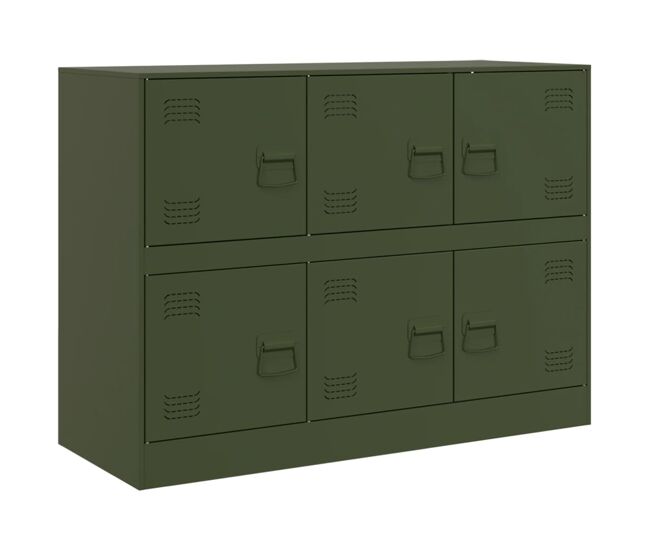 Vidaxl aparador de acero verde oliva 99x39x73 cm
