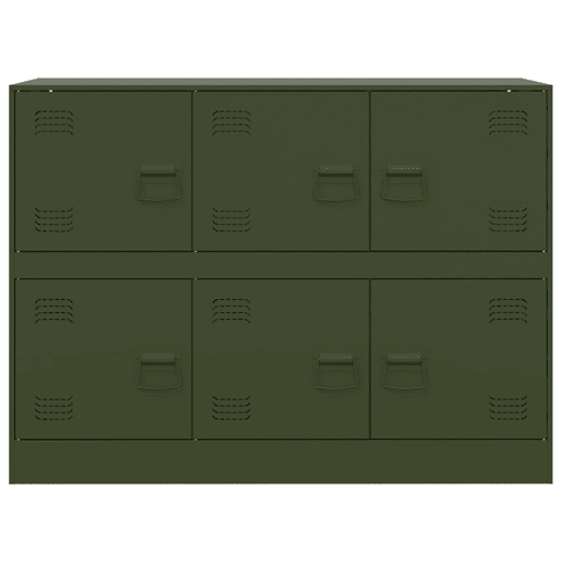 vidaXL Aparador 99x39x73 cm aço verde azeitona vidaXL Aparador 99x39x73 cm aço verde azeitona