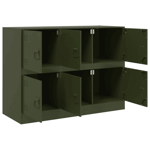 vidaXL Aparador 99x39x73 cm aço verde azeitona vidaXL Aparador 99x39x73 cm aço verde azeitona