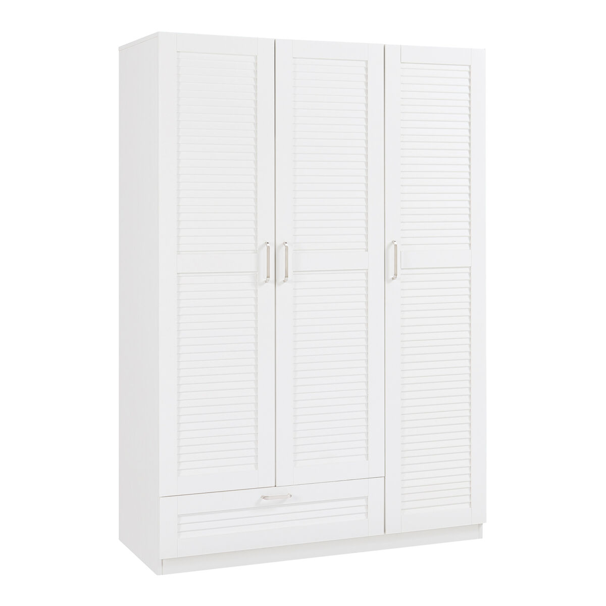 Armario ropero finning con 2 barras 7 compartimentos 1 cajón 176x120x52 cm - blanco [en.casa]