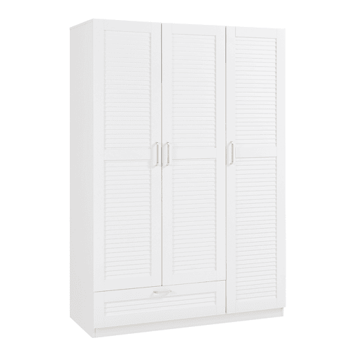 Roupeiro Finning com 2 calhas 7 compartimentos 1 gaveta 176x120x52 cm - Branco en.casa