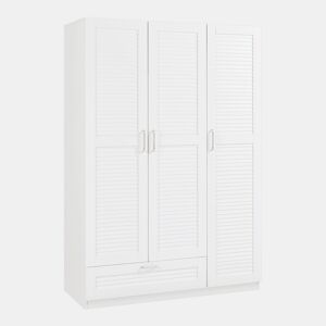 Roupeiro Finning com 2 calhas 7 compartimentos 1 gaveta 176x120x52 cm - Branco en.casa