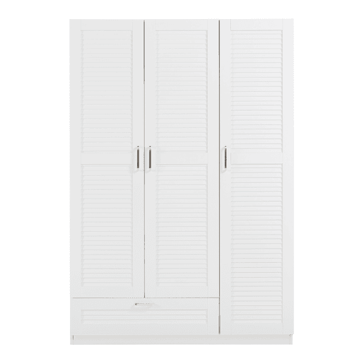 Roupeiro Finning com 2 calhas 7 compartimentos 1 gaveta 176x120x52 cm - Branco en.casa