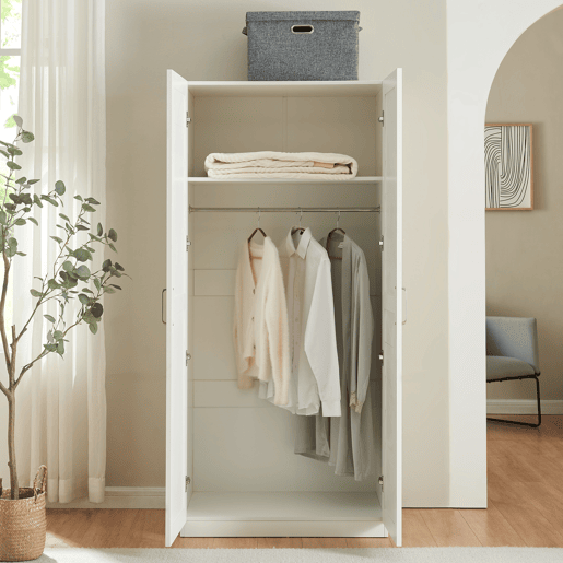 Roupeiro Finning 1 bengaleiro 1 compartimento 176x80x52 cm - Branco en.casa