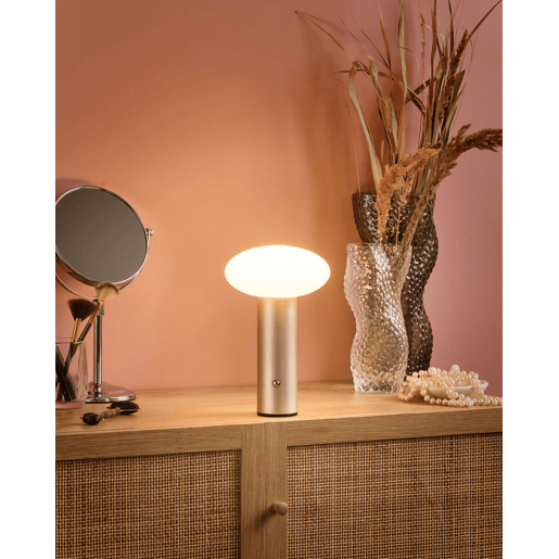 Candeeiro de mesa LED sem fios BUAYAN Com regulador de intensidade Metal Dourado