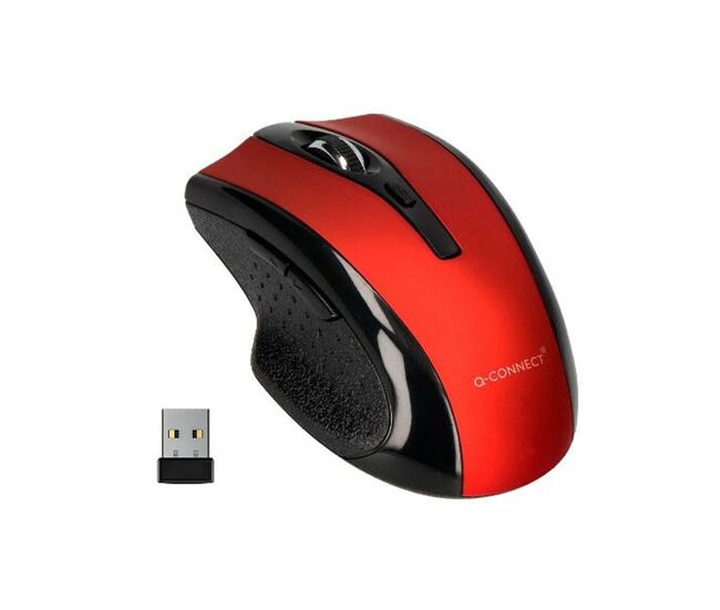 Ratón inalámbrico óptico q-connect kf18068 rojo