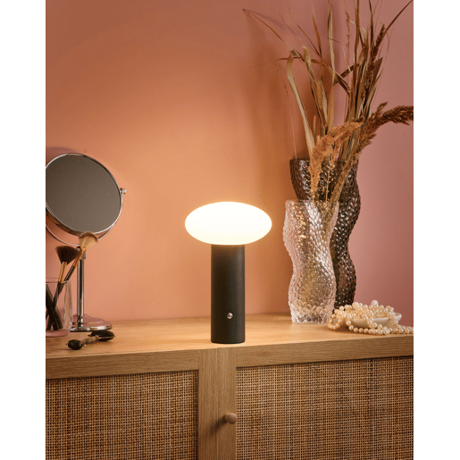 Candeeiro de mesa LED sem fios BUAYAN Com regulador de intensidade Metal Preto